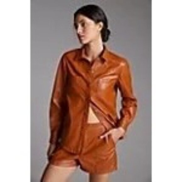 FAUX LEATHER 2-Pc set BROWN Size: US 14/UK 18 - Picture 4 of 4